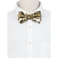 thumbnail image 4 of INSPIRAR CHIC Día del Padre Corbatas de Moño para Hombre con Lentejuelas Brillantes y Reversibles de Dos Colores, Corbatas Pre-atadas para Fiesta, Talla Única, Dorado, 4 of 4