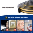 thumbnail image 2 of Weather Stripping Door Seal Strip,High Density Foam Tape,Doors and Windows Insulation Soundproofing Weatherproof,Self Adhesive Rubber Weatherstrip Door Seal Strip (9mm X 6mm X 19.6ft), 2 of 7