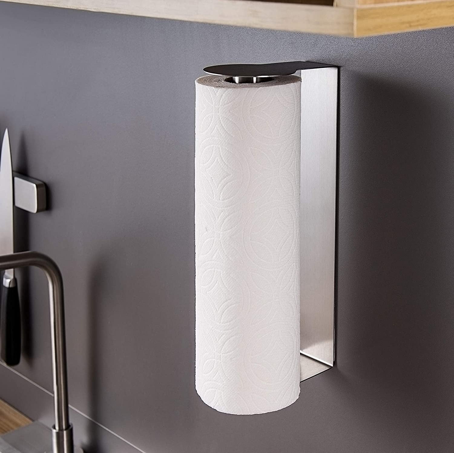 Under Cabinet Mount Paper Towel Holder,Stainless Paper Towel Holder for Kitchen Bathroom JINHAI Self Adhesive Paper Towel Holder 