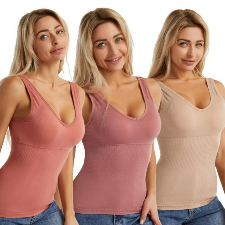 JOYSHAPER Shapewear Tank Tops for Women with Built in Bra Tummy Control Compression  Camisole Seamless Cami Shaper Padded Top at  Women's Clothing store