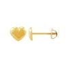 Brilliance Fine Jewelry 10K Yellow Gold Puffed Heart Stud with Safety Screw Back Earrings
