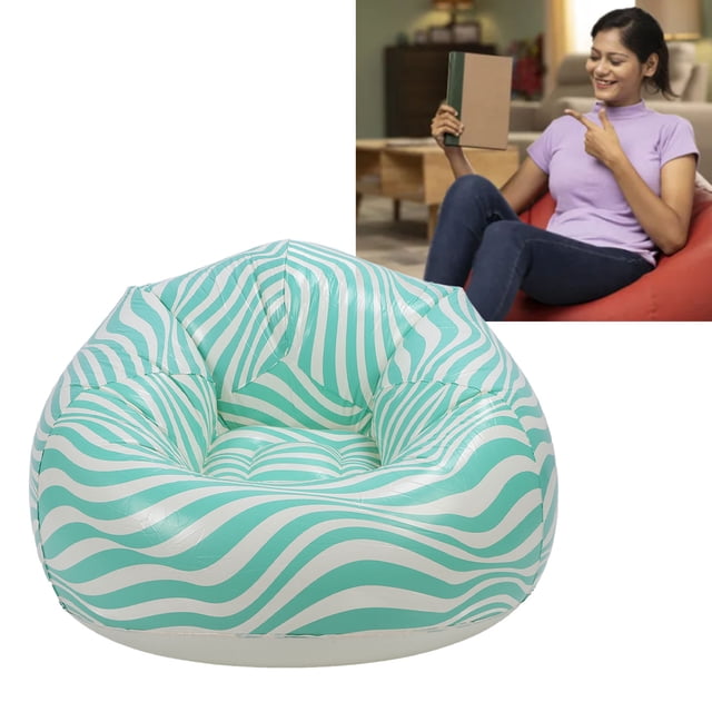 Inflatable Chair, PVC Beach Lounger Portable Couch Foldable Seating for Indoor Outdoor With Ergonomic Design for Comfort Inclined Back Support