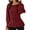 Red, variant on Tops For Women T-Shirts Elegant Solid Ribbed Knit Long Puffed Sleeves Ruffle Hem Slim Fall Outfits Fashion Clothes 2025