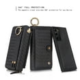thumbnail image 3 of Samsung Galaxy Note20 Wallet Case, Dteck [Woven Pattern] Zipper Purse Phone Case Multi-functional Folio Flip Leather Removable Magnetic Back Cover For Samsung Galaxy Note20 5G, Black, 3 of 12