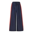 thumbnail image 7 of Women's Straight Leg Palazzo Pants Elastic Waist Casual Strechy Trousers 2026 with Drawstring, 7 of 7