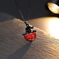 thumbnail image 4 of Collar de Halloween con colgante de cabeza de calabaza, murciélago y calavera fantasma, 4 of 6