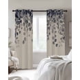 thumbnail image 4 of Retro Leaves Blackout Curtains for Bedroom Living Room Darkening Curtains 63 Inches Long Farmhouse Spring Botanical Eucalyptus&nbsp;Sprigs Window Curtain 2 Panels Set Window Treatment Drapes 42"x63", 4 of 9