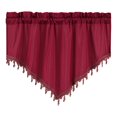 thumbnail image 1 of Cenefa transparente de macramé XIAOLE para ventanas (130 cm de ancho x 60 cm de largo), cortina triangular festoneada para cocina, cenefa corta para baño con bolsillo para barra, para dormitorio y, 1 of 8
