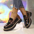 thumbnail image 5 of Wensltd Women Loafers Round Toe Contrast Strap Upper Thick Sole Casual Daily Shoes, 5 of 7