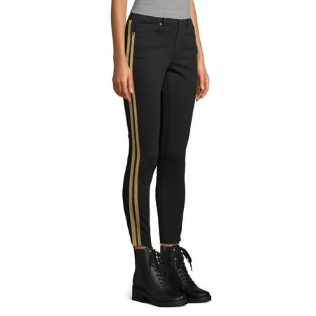 Jeans with gold stripe down the side clearance