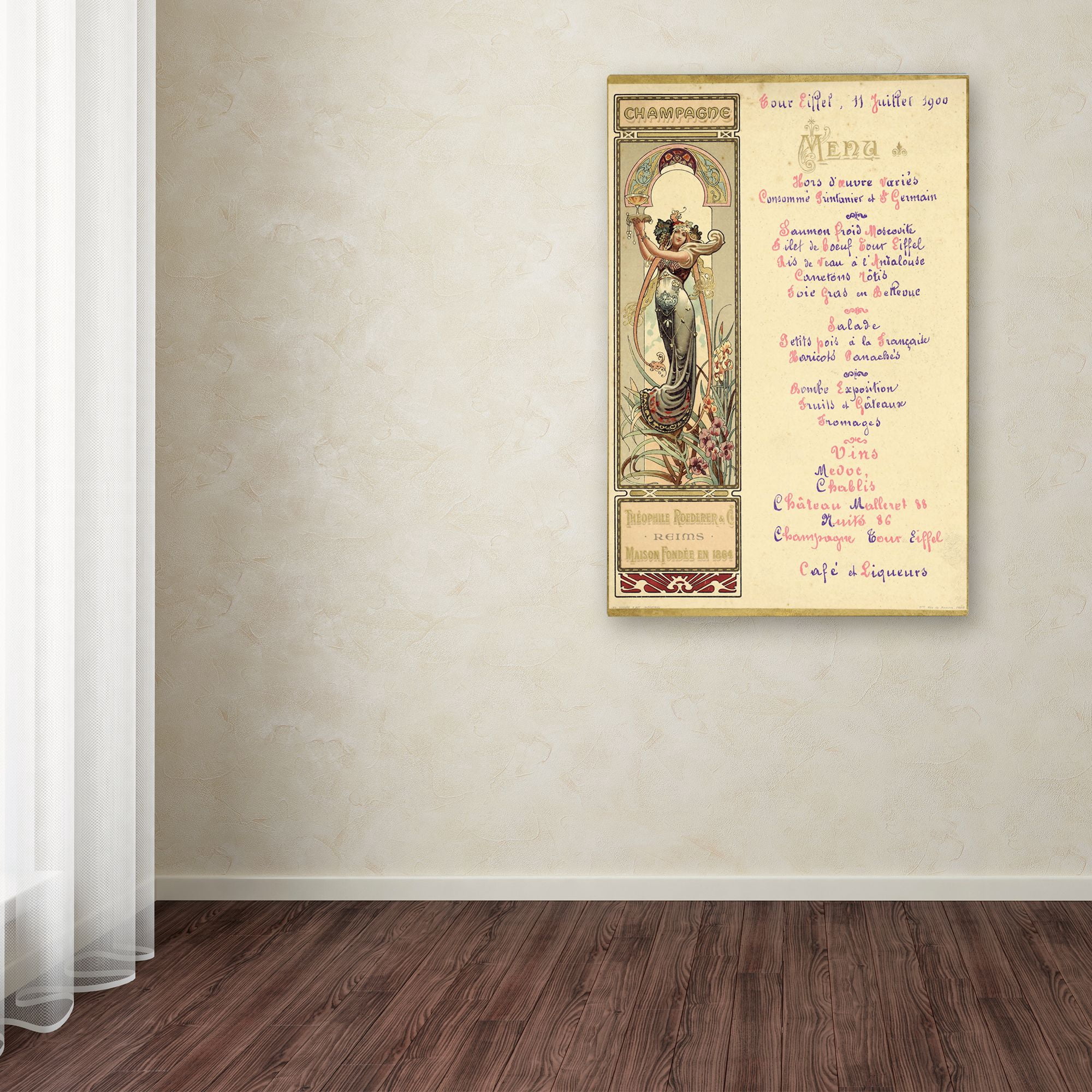 Trademark Fine Art 'Paris Nouveau Menu' Canvas Art by Vintage Apple Collection