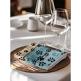 thumbnail image 6 of Light Blue Brown Cloth Napkins Set of 8 Reusable Dinner Napkins, Rustic Farmhouse Dog Paw Vintage Cocktail Napkin Washable Table Napkins for Wedding/Holiday Party/Baby Shower 20"x20", 6 of 7