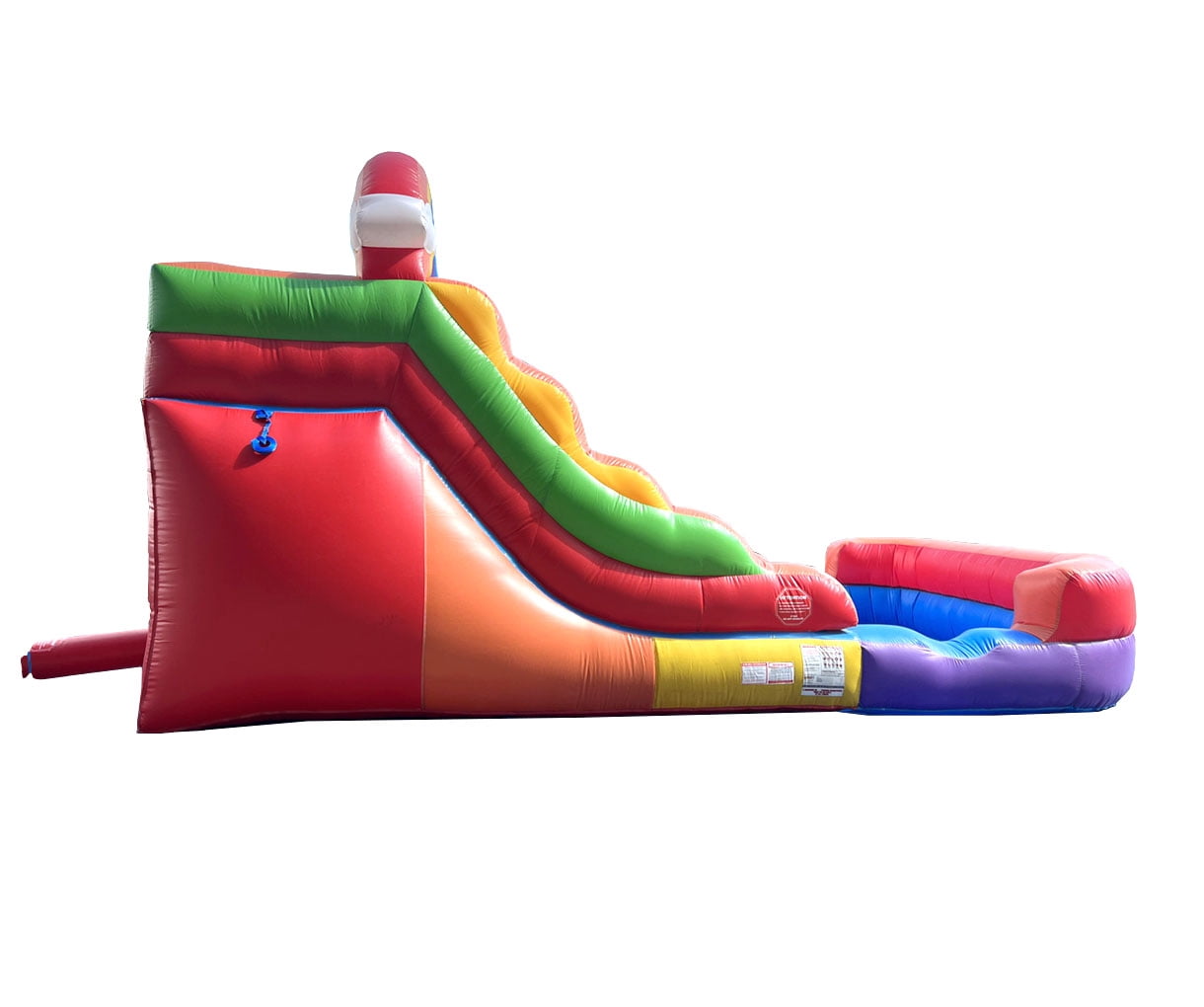 Pogo Crossover Inflatable Double Water Slide with Blower, Rainbow Cloud 12 Foot Kids Waterslide
