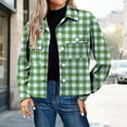 thumbnail image 2 of Vinsonshop Corduroy Jacket Women's Shacket Plaid Jacket for Women Spring Jackets Plaid Shacket Women Business Casual Jackets for Women Fall Jackets Green S, 2 of 5