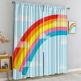 thumbnail image 6 of Funny Rainbow Home Blackout Curtains, Cute Creative Cloud Kids Warm Privacy Curtains, Breathable Foldable Window Drapes Fast Drying Machine Washable for Living Room Bedroom Balcony-W52xL84in, 6 of 6