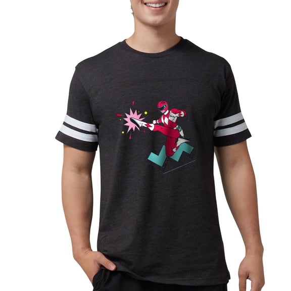 CafePress - Power Rangers Red Ranger Ki Men's Football T Shirt - Mens Football Shirt