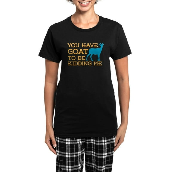 CafePress - Goat Kidding Me Women's Dark Pajamas - Women's Short Sleeve Print T-Shirt and Pants Dark Cotton Pajama Set