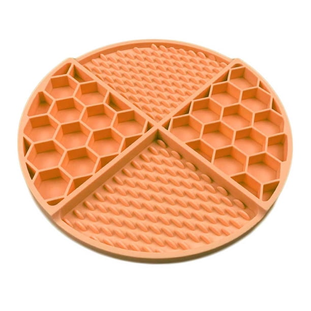 Methold Alfombrilla de alimentación Almohadilla Licky Ralentización Comer Multicolor Lavable Resistencia al desgaste Estable Anti-golpe Práctico Suministros para perros Naranja Methold PT005058-06