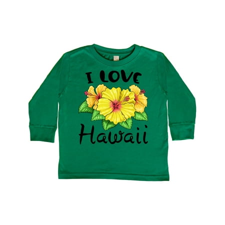 

Inktastic I Love Hawaii Hibiscus Flowers Gift Toddler Boy or Toddler Girl Long Sleeve T-Shirt