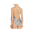 thumbnail image 2 of Nanette Lepore Womens Patchwork Goddess Printed Tie-Front One-Piece Swimsuit, 2 of 2