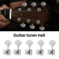 thumbnail image 2 of 5Pcs Guitar Accessory Vintage Open Guitar Tuning Keys Pegs Machine Heads Tuners Black 1L4R for 5 Strings Silver, 2 of 8