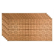 FASÄDE Traditional Style 1 Decorative Vinyl 2ft x 4ft Glue Up Ceiling Panel in Polished Copper (5 Pack)