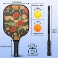 thumbnail image 3 of Pickleball Paddles Set Of 1, Fiberglass Surface, Vintage Floral Print, 1 Paddle, 2 Balls & Bag, 3 of 5