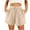Beige, variant on aidice Womens Shorts Casual Cotton High Waisted Drawstring with Pockets Shorts Loose Fitting Comfy Basic Solid Shorts