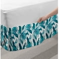 thumbnail image 2 of Vintage Green Bed Skirt, Tropical Palm Tree Leaves with Negative Effect Background, Elastic Bedskirt Dust Ruffle Wrap Around for Bedding Decor, 4 Sizes, Petrol Blue Aqua, by Ambesonne, 2 of 2