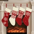 thumbnail image 1 of ¡Última Oportunidad de Ahorro!, Medias navideñas tejidas con diseños de Papá Noel y muñeco de nieve Bolsas de regalo rojas ideales para colgar en el árbol de Navidad 2 piezas Akmoler, 1 of 9