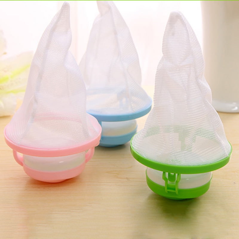 JClover Reusable Washing Machine Floating Lint Mesh Bag Portable Washer Lint Catcher Washer Hair Catcher 6 Pieces Hair Filter Net Pouch Washing Machine Lint Trap for Household Tool