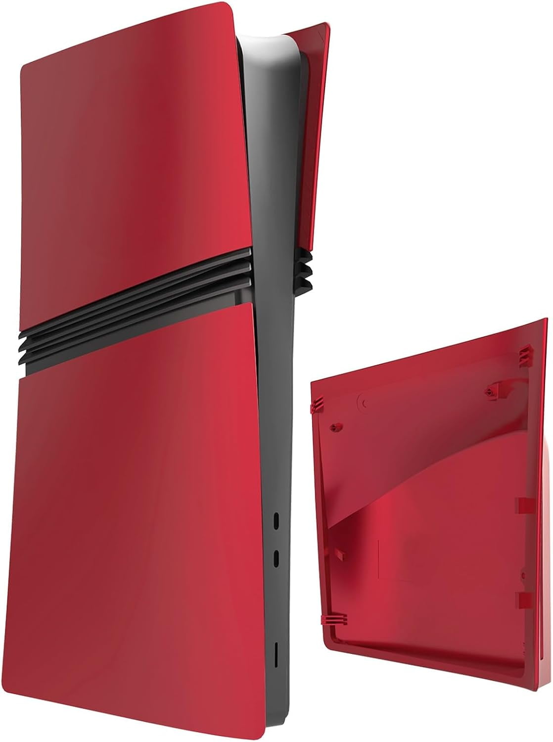 Pro Disc Edition Cover Plates for PS5 Pro Console, Shell Panels Compatible with PlayStation 5 Pro Accessories Protective Replacement Faceplate (Red)