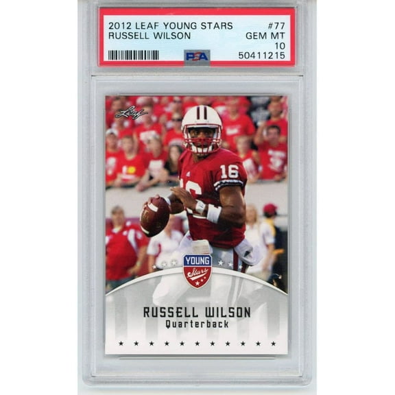 Graded 2012 Leaf Young Stars Russell Wilson #77 Rookie RC Football Card PSA 10 Gem Mint