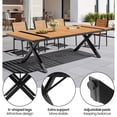 thumbnail image 6 of Crestlive Products 118" Outdoor Dining Table for 8-12, Aluminum Sturdy Frame with Umbrella Hole, Teak Wood-Grain Top, 6 of 7