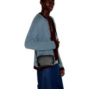 Gucci GG Canvas Leather Dual Compartment Crossbody Bag, Black New