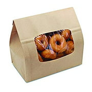 300789 EcoCraft Window Bakery Bag with Tac Closure Natural, 8.25x5.25x10.75", 250/case