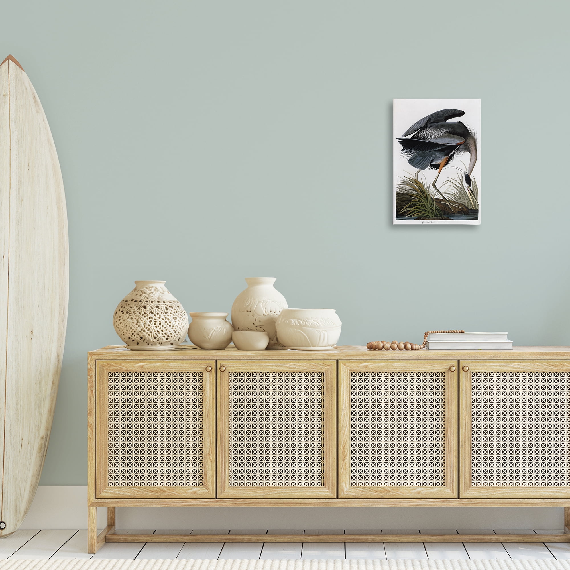 Stupell Industries Classic Heron at Lake Animals & Insects Painting Gallery Wrapped Canvas Art Print Wall Art, 16 x 24