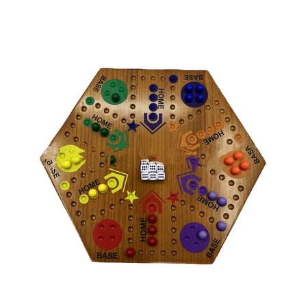 BESTSKY 2026 New Board Games for Family Night Double-Sided Board Design Aggravation Board Game Original Sustainable Wooden Design Board Games for Adults Style2