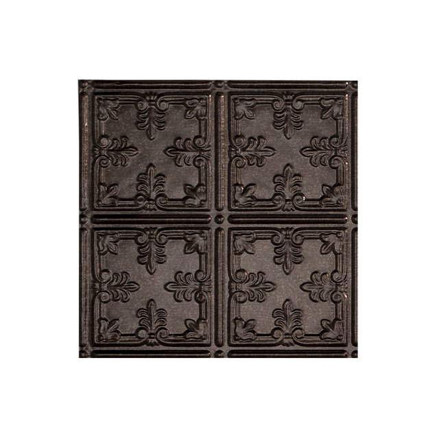Fasade Easy Installation Traditional 10 Smoked Pewter Glue Up Ceiling Tile/ Ceiling Panel (12" X 12" Sample)