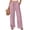 Pink, variant on Gaukiv Womens Crinkle Pants Wide Leg Palazzo Bottoms Drawstring Waist Navy 2XL