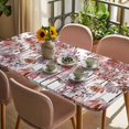 thumbnail image 3 of Red Onion Flowers Table Cloths for 3 Foot Rectangle Tables, Spring Watercolor Dandelion Floral Plants Patio Waterproof Elastic Fitted Tablecloths, Washable Rectangular Table Cover for Camping, 3 of 8