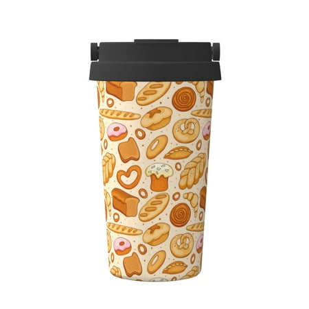 

Hirioo Various Bread for Coffee Travel Mug Insulated Coffee Mug with Lid