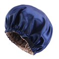 thumbnail image 2 of 2 Gorros De Dormir De Satén Y Seda Para Cabello Rizado Natural, Color Azul Marino, 2 of 7
