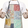 thumbnail image 2 of Pioneer Flower Floral Print Pattern Apron-Garden Aprons for Women with Pockets-Cotton Linen Waterproof Kitchen Cooking Gardening Aprons Adjustable for Kitchen,Cooking,BBQ and Salon 33x27 Inch, 2 of 7