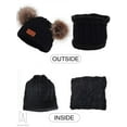 thumbnail image 6 of Gustave 2 Pieces Baby Winter Hat Scarf Set, Knitted Warm Fleece Lined Skiing Cap Pompom Kids Beanie for Kids Girl Boy "Black", 6 of 10