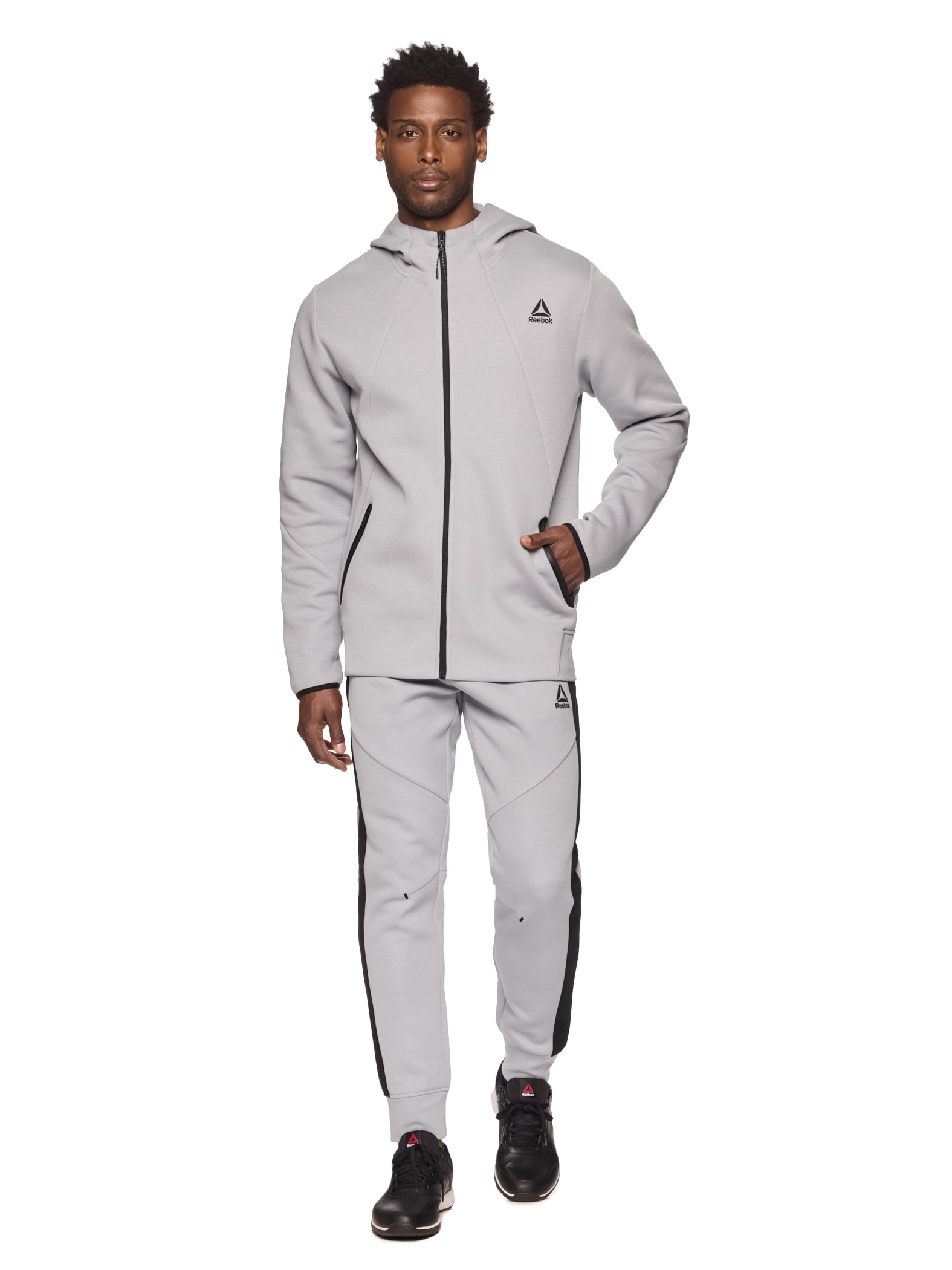 Reebok Men's and Big Men's Momentum Fleece Full Zip Hoodie, Sizes XS-5XL