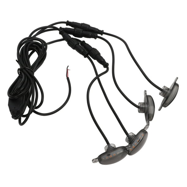 Luces de conducción para parrilla delantera con lente ahumada 1V4, lámparas LED ámbar, lámpara DRL para parachoques estilo Raptor