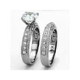 thumbnail image 4 of 3.25 Ct Round Cut Cz Vintage Stainless Steel Wedding Ring Set Women's Size 8, 4 of 6