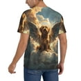 thumbnail image 2 of Zufioo Cloud Rainbow Winged Dog Print Men's Baseball Short Sleeve, Moisture Wicking Button-Down Hip Hop Tee-Medium, 2 of 7