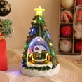 thumbnail image 4 of Christmas Village Figurines Musical Snow Globe Christmas Collectible Buildings Decoration with Spinning Train 8 Music & LED Light for Christmas Home Decor Gift Santa Claus, 4 of 8
